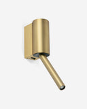 aplique de pared cuadrado de acero oro satinado 5 x 8 x 24 cm, vista 2