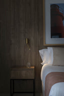 aplique de pared cuadrado de acero oro satinado 5 x 8 x 24 cm