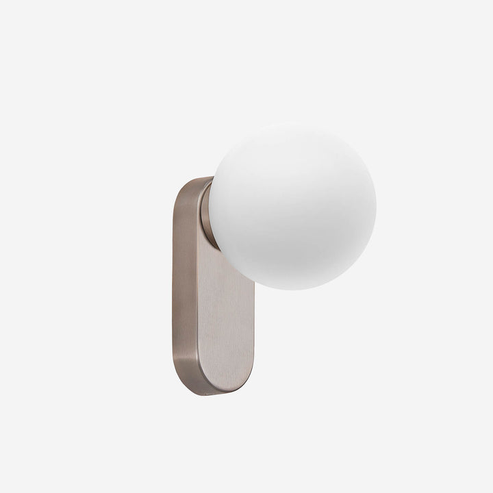 Square matte nickel steel and glass wall light 12 x 15,2 x 19 cm
