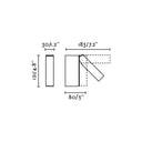 aplique de pared cuadrado de acero y metacrilato 3 x 8 x 12,1 cm, medidas