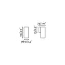 medidas de aplique de pared cuadrado de aluminio 6 x 7,2 x 12,5 cm
