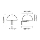 aplique de pared cuadrado negro satinado, medidas