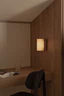 aplique de pared cuadrado nogal 10,8 x 17 x 18 cm, ambiente