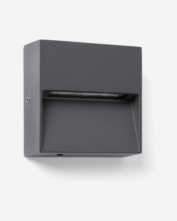 aplique de pared de exterior cuadrado de aluminio 10 x 3,5 x 10 cm