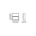 medidas de aplique de pared de exterior cuadrado de aluminio 10 x 3,5 x 10 cm