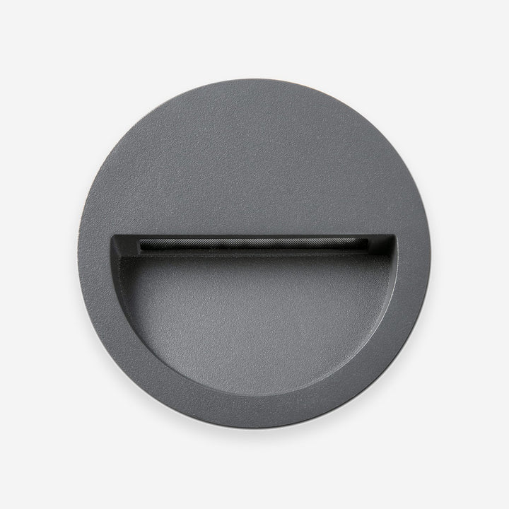 Round dark grey aluminium outdoor wall light Ø11,4 x 11,4 cm