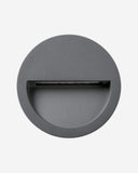 aplique de pared de exterior redondo de aluminio gris oscuro ø11,4 x 11,4 cm