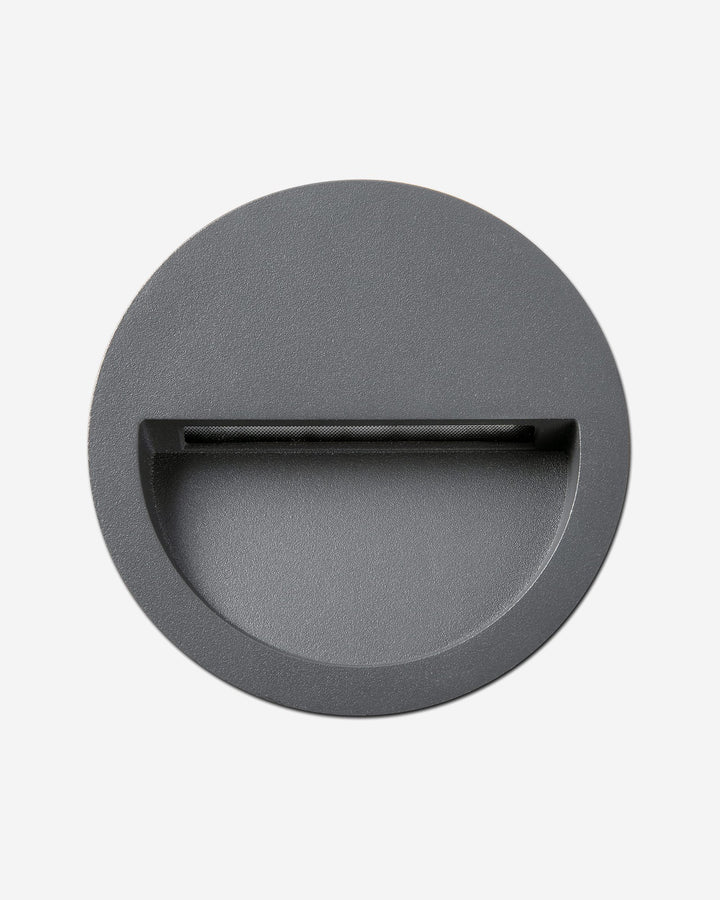 aplique de pared de exterior redondo de aluminio gris oscuro ø11,4 x 11,4 cm