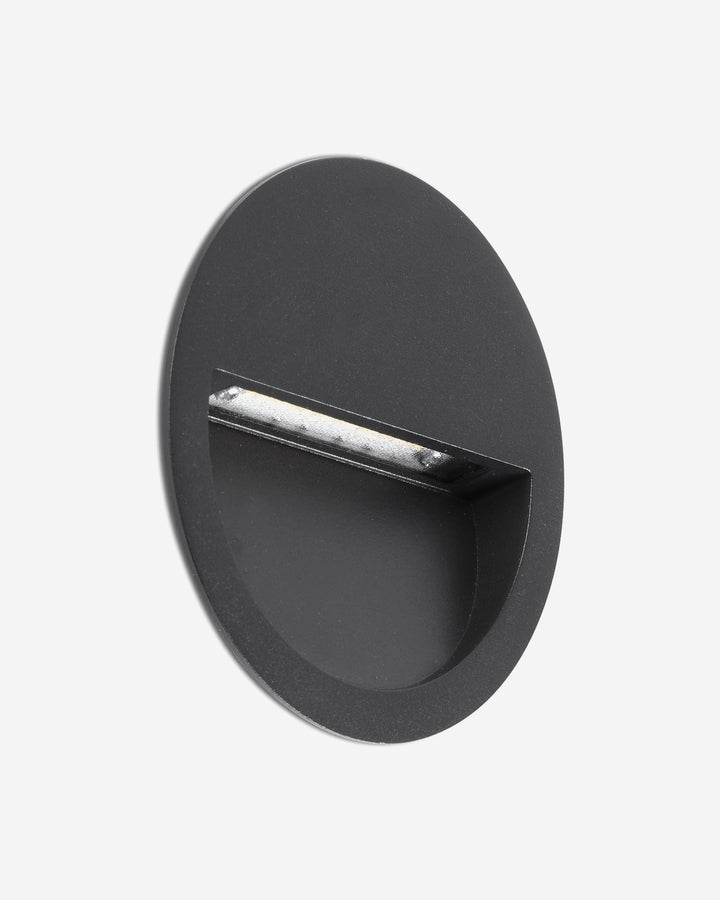 aplique de pared de exterior redondo de aluminio gris oscuro ø11,4 x 11,4 cm, vista 2