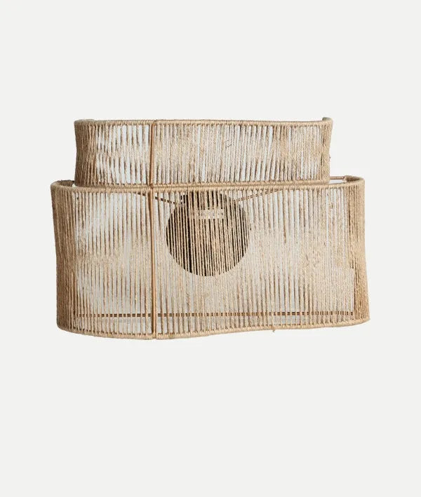 WANDLAMP YAXUNAH lichtbruin in jute gangen, woonkamers, terrassen of hallen