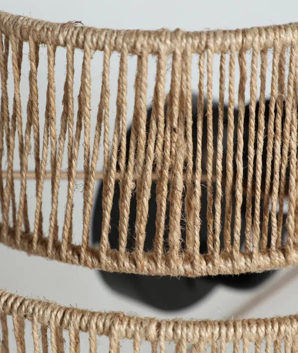 WANDLAMP YAXUNAH lichtbruin in jute gangen, woonkamers, terrassen of hallen