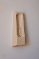 aplique de pared lampara de ceramica color blanco hecho a mano