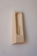 aplique de pared lampara de ceramica color blanco hecho a mano