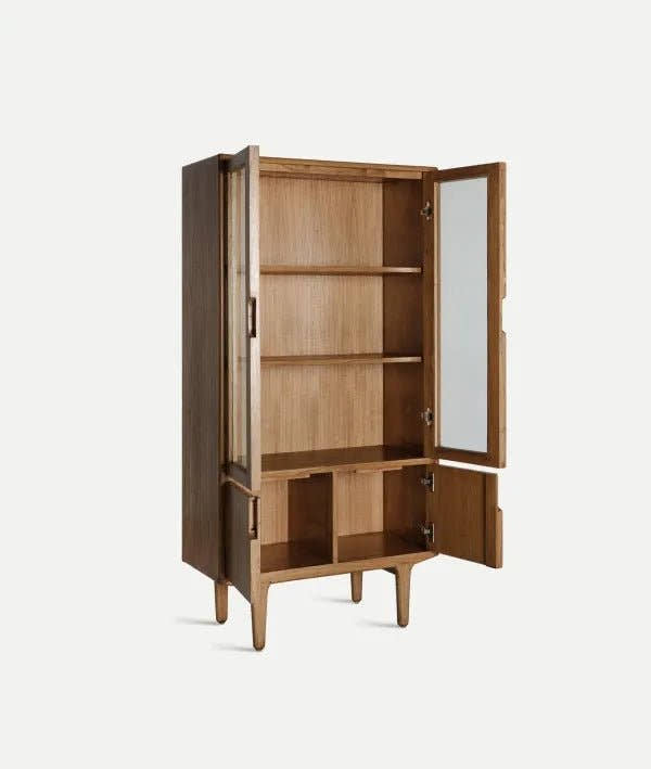 Armario KAMENZ marrón en madera de mindi con vitrinas - Vitrinas - El Workshop - madera de mindi