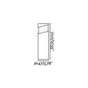 baliza de exterior redonda de cemento y cristal arena ø14,7 x 70 cm, medidas