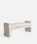 IZEGEM bank bekleed met witte bouclé