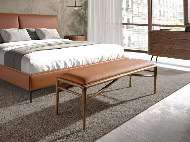 Banqueta polipiel marrón - Sillón - El Workshop - 130x40x43cm