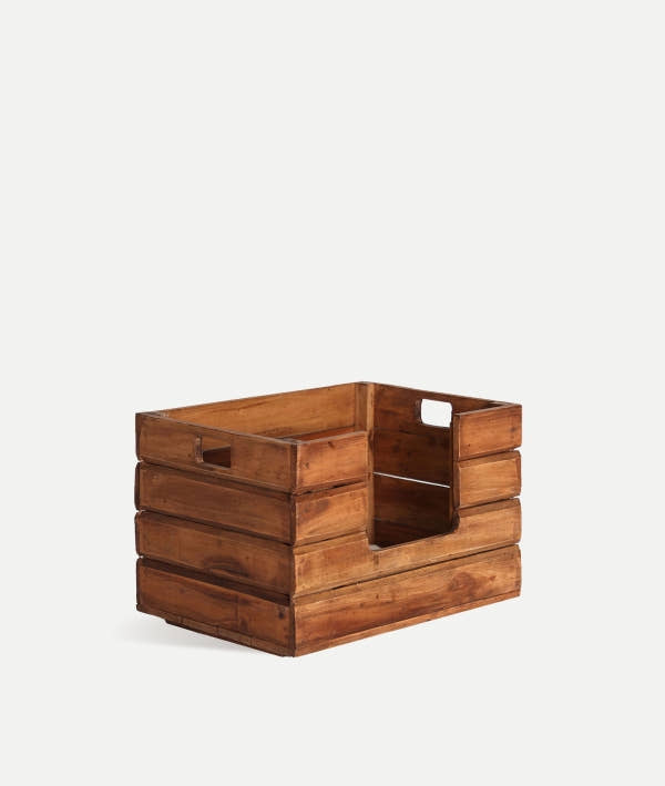 Cama para mascotas AKVIRAN acabado marrón en madera de caoba