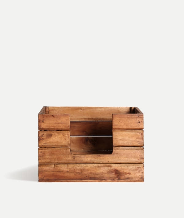 Cama para mascotas AKVIRAN acabado marrón en madera de caoba