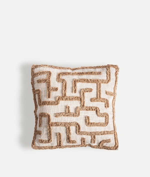 COJÍN BRENDA beige y marrón en equilibrio natural. - Cojines - El Workshop - algodón