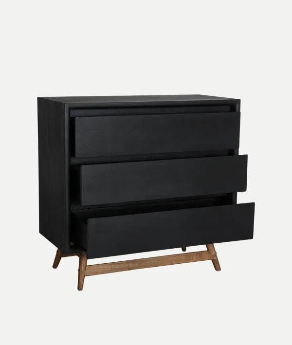 Cómoda THIERS negra en madera de mindi de estilo moderno y versátil - Cómodas - El Workshop - madera de mindi