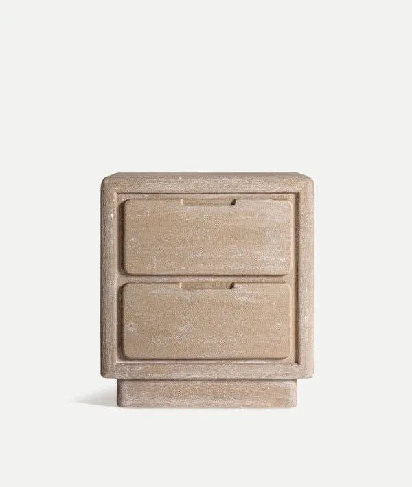 Mesita de noche WERLE de madera en tono marrón claro - Mesitas de noche - El Workshop - madera mdf