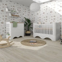 conjunto de cuna convertible para niños y comoda de guardado