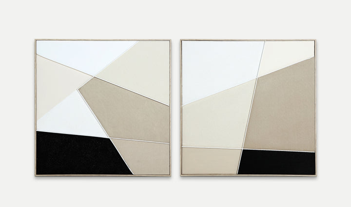 JUEGO DE 2 ARTE DE PARED MAEL de cuadros geométricos en tonos neutros