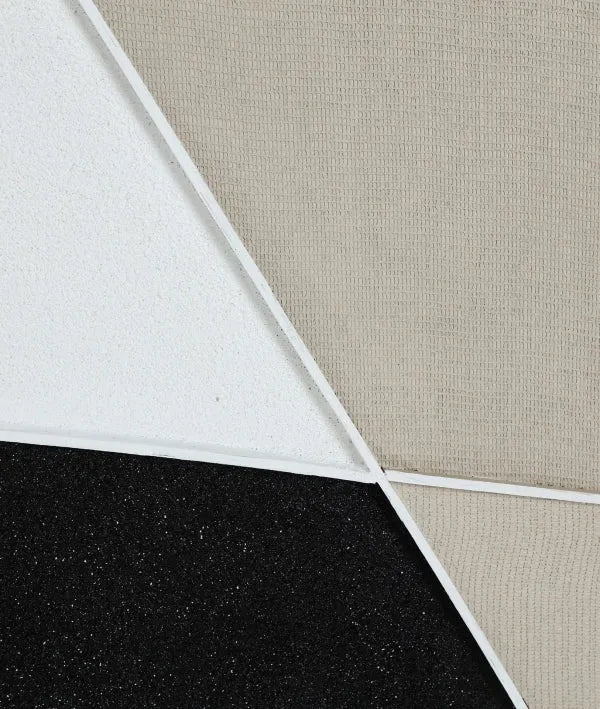 SET VAN 2 MAEL MUURKUNST van geometrische schilderijen in neutrale tinten