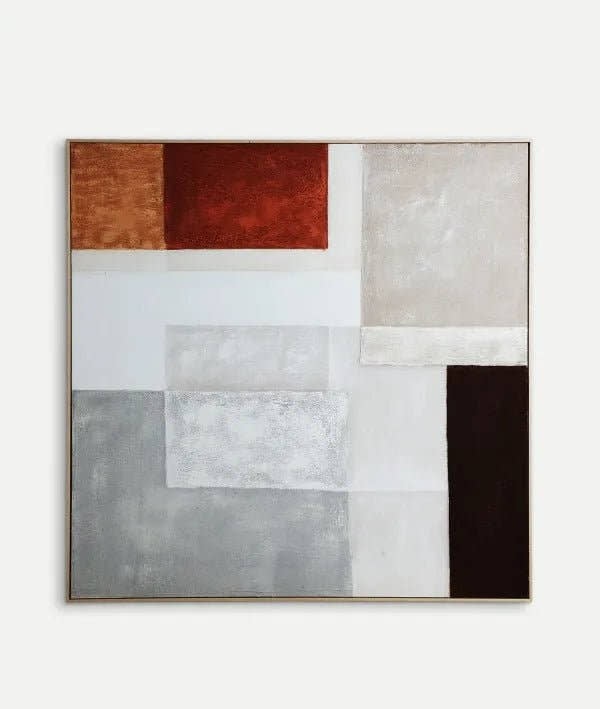 ARTE DE PARED MALIH abstracto geométrico en tonos tierra - Pinturas y lienzos - El Workshop - lienzo