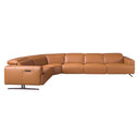 Modular brown leather relax corner sofa
