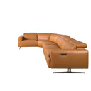 Modular brown leather relax corner sofa