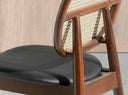 Silla rattan y polipiel negro
