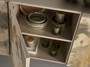 Metallic taupe wood sideboard