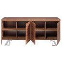 Walnut and chrome steel sideboard