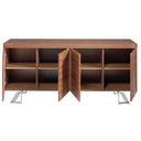 Dressoir van walnoot- en chroomstaal