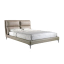 Mink-colored faux leather bed