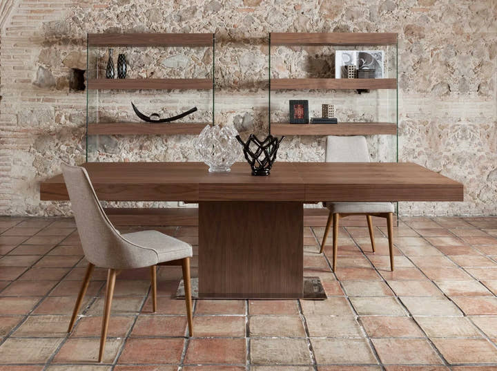 Estantería nogal y cristal - Estantería - El Workshop - 122x38x183cm