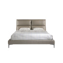 Mink-colored faux leather bed