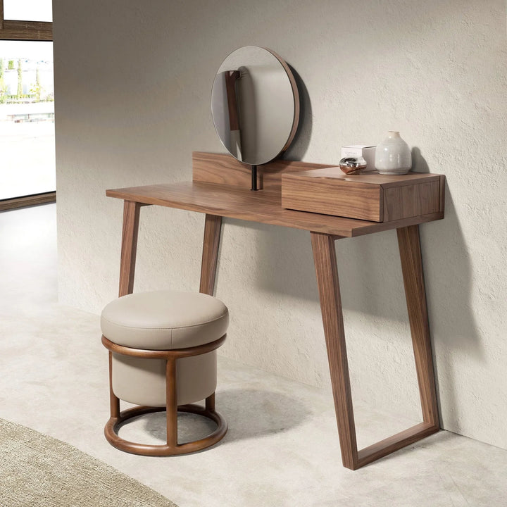 Walnut dressing table with mirror