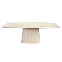 Mesa comedor ovalada barril mármol porcelánico