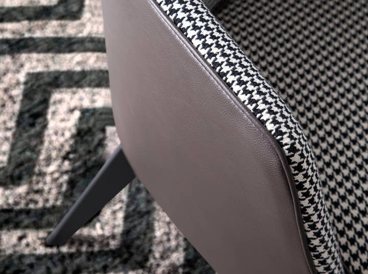 Sillón tela blanco y negro y polipiel marrón chocolate - Sillón - El Workshop - 