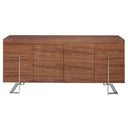 Walnut and chrome steel sideboard