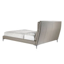 Mink-colored faux leather bed