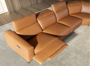 Modular brown leather relax corner sofa