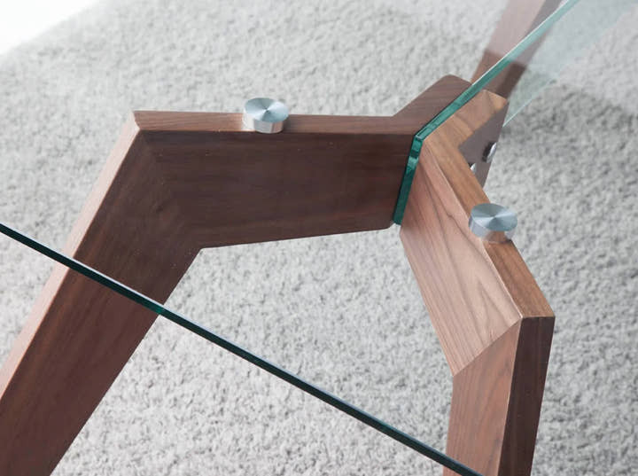 Mesa comedor rectangular cristal templado y nogal - Mesa de comedor - El Workshop - nogal - natural