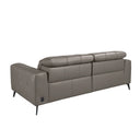 Sofá relax 3 plazas piel gris