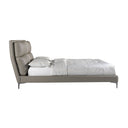 Mink-colored faux leather bed