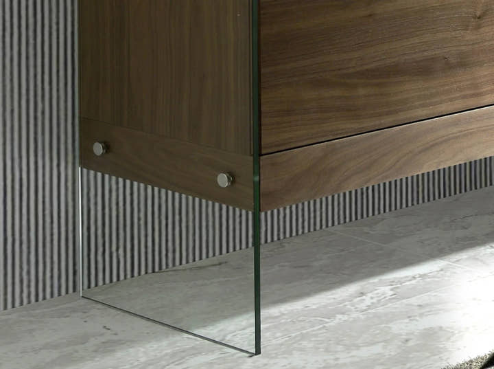 Aparador nogal y cristal templado - Aparador - El Workshop - nogal - natural