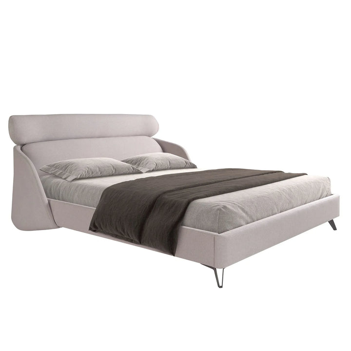 Lichtgrijs stoffen bed